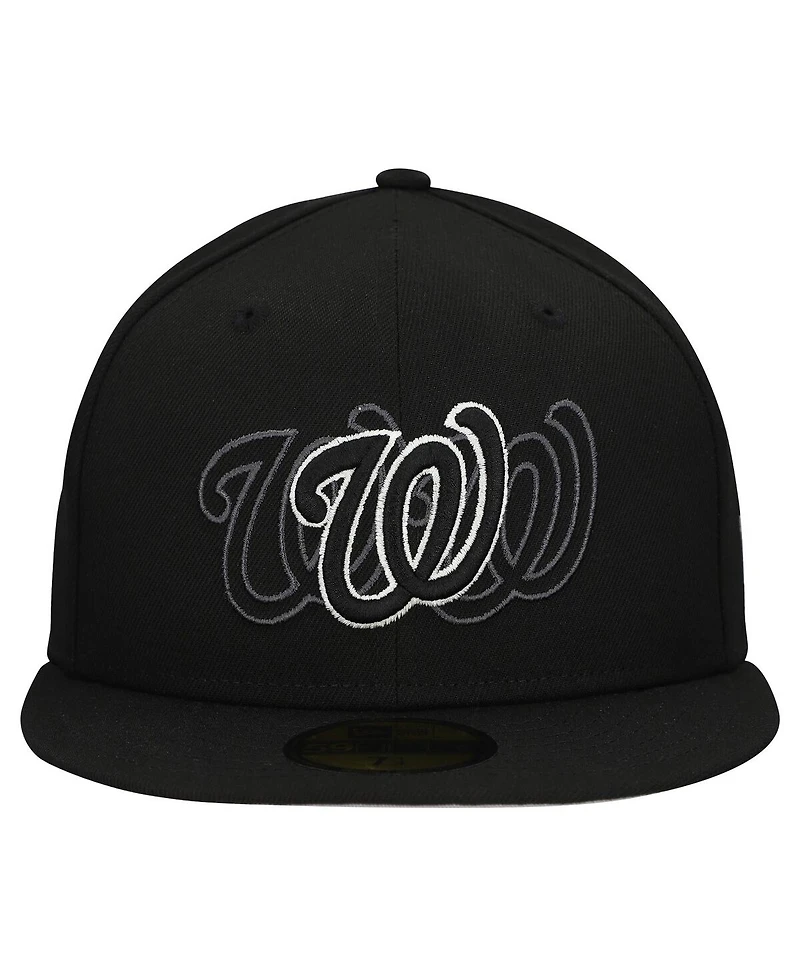 New Era Men's Black Washington Nationals Tri-Hit 59FIFTY Fitted Hat
