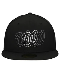 New Era Men's Black Washington Nationals Tri-Hit 59FIFTY Fitted Hat