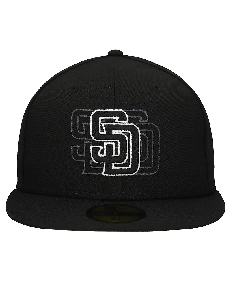 New Era Men's Black San Diego Padres Tri-Hit 59FIFTY Fitted Hat