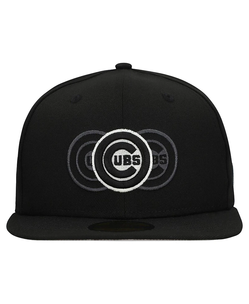 New Era Men's Black Chicago Cubs Tri-Hit 59FIFTY Fitted Hat