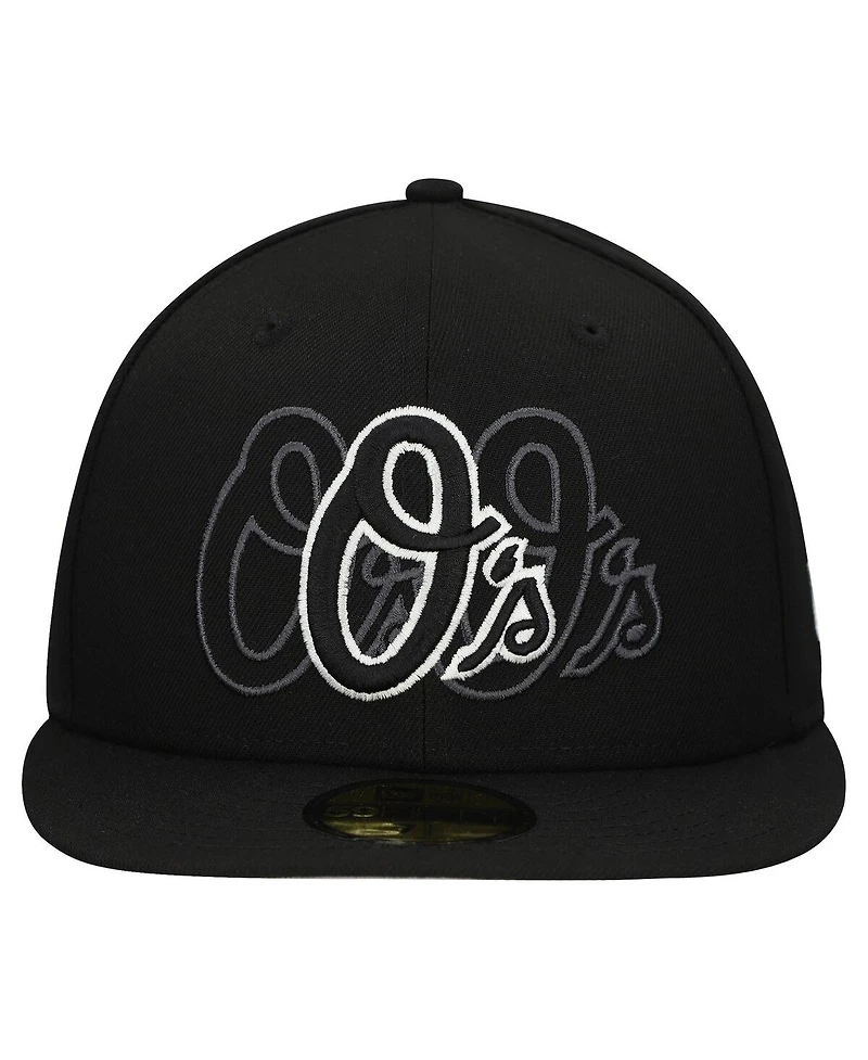 New Era Men's Black Baltimore Orioles Tri-Hit 59FIFTY Fitted Hat