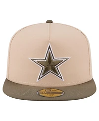 New Era Men's Light Beige/Olive Dallas Cowboys Two-Tone Color Pack A-Frame 59FIFTY Fitted Hat
