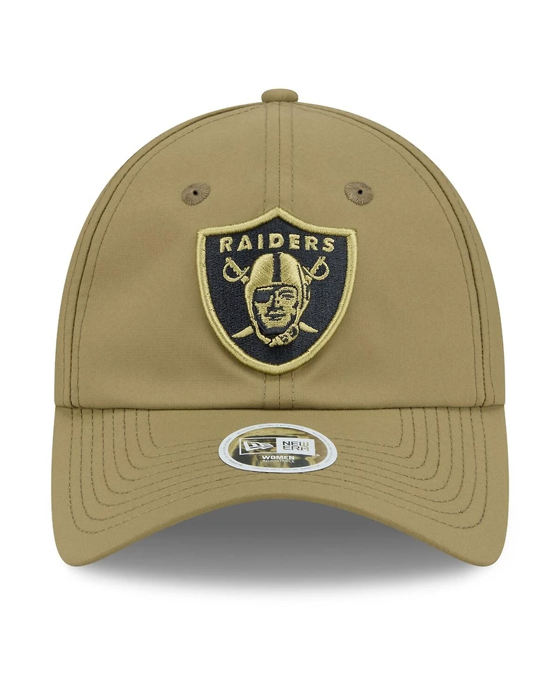 New Era Women's Green Las Vegas Raiders 2025 Salute to Service Pony Tail Adjustable Hat