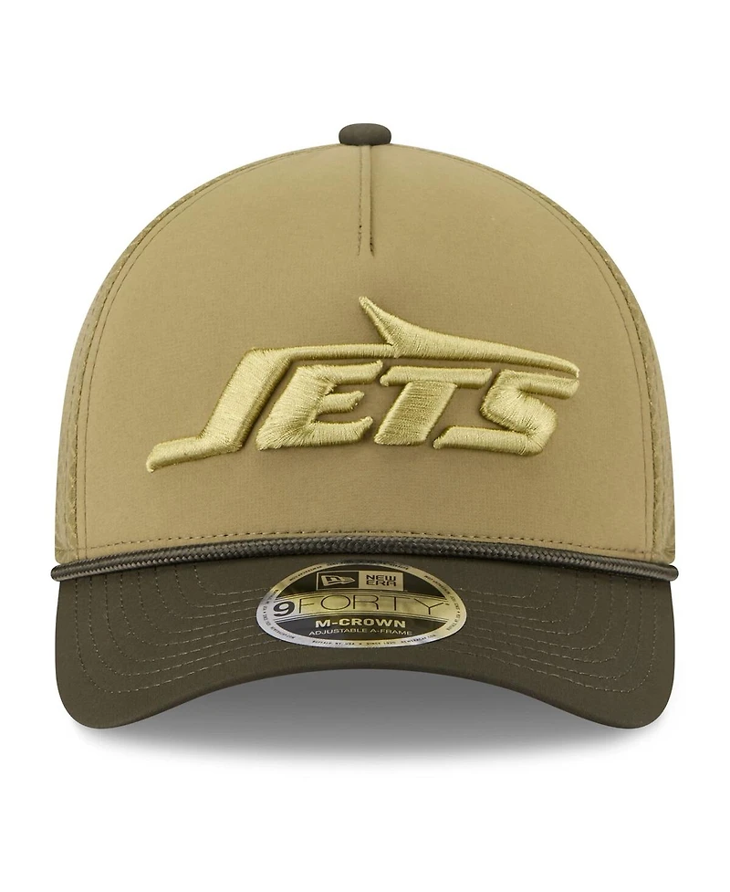 New Era Men's Green New York Jets 2025 Salute to Service 9FORTY A-Frame M-Crown Adjustable Hat