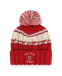 '47 Brand Women's Scarlet Ohio State Buckeyes Emma Cuffed Pom with Knit Hat