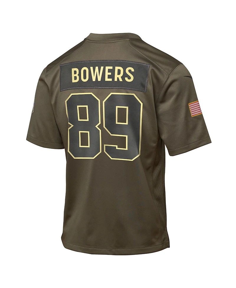 Nike Big Boys and Girls Brock Bowers Olive Las Vegas Raiders 2025 Salute to Service Game Jersey