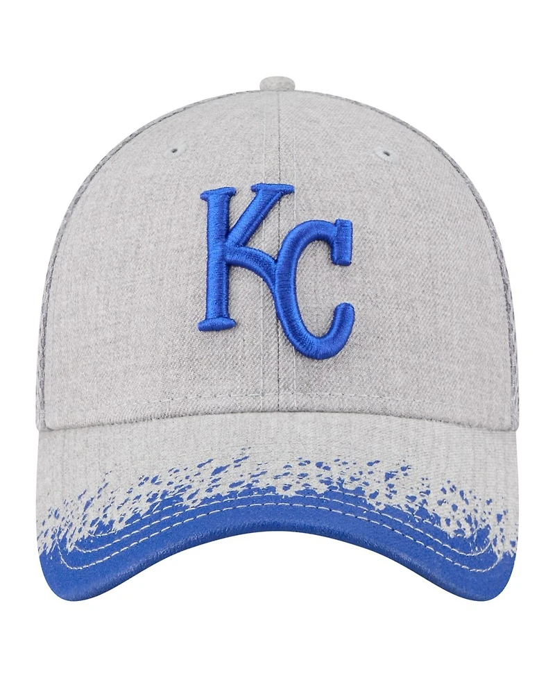 New Era Men's Gray Kansas City Royals Visor Paint Splatter 39THIRTY Flex Hat