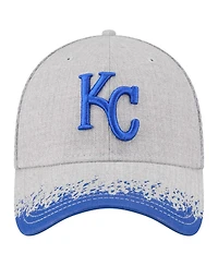 New Era Men's Gray Kansas City Royals Visor Paint Splatter 39THIRTY Flex Hat