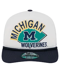 New Era Men's White Michigan Wolverines Diamond 19TWENTY Golfer Adjustable Hat