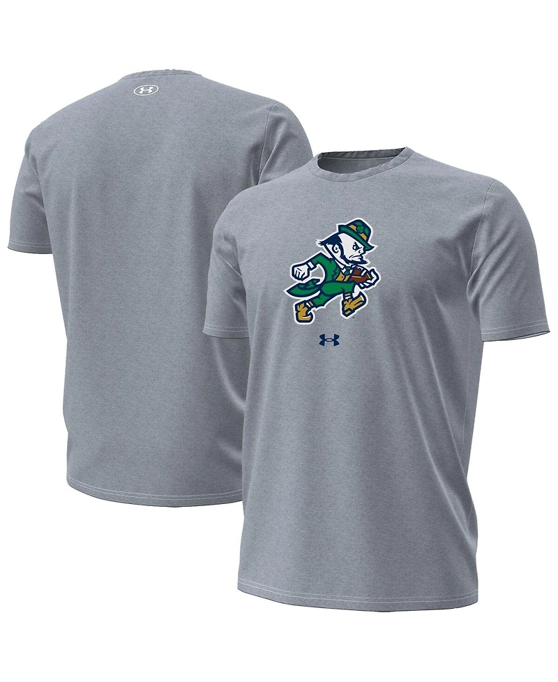 Under Armour Men's Gray Notre Dame Fighting Irish Leprechaun Performance T-Shirt