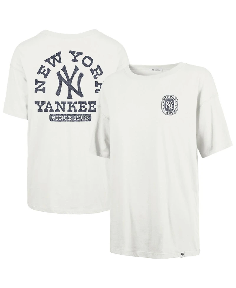 '47 Brand Women's Natural New York Yankees Back Canyon Sadie T-Shirt