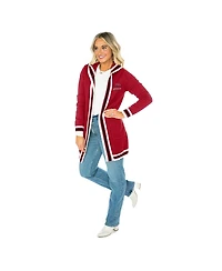 Gameday Couture Women's Crimson Arkansas Razorbacks Tri-Blend Rounded Stripe Cardigan Sweater