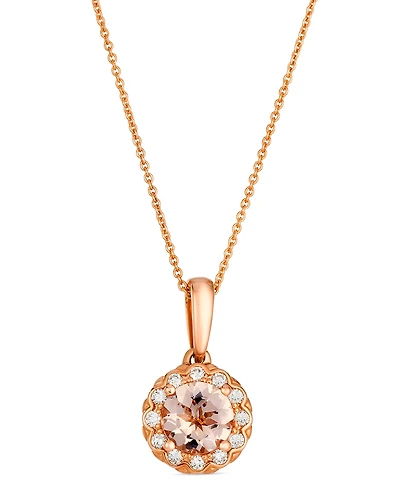 Le Vian Morganite (.88 ct. t.w.) and Vanilla Diamond Pendant Necklace (.16 ct. t.w.) in 14K Strawberry Gold