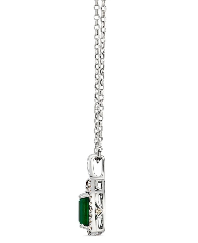 Le Vian New Emerald (1.20 ct. t.w.), Nude Diamond (.17 ct. t.w.) and Chocolate Diamond (.11 ct. t.w.) Necklace in 14K Vanilla Gold