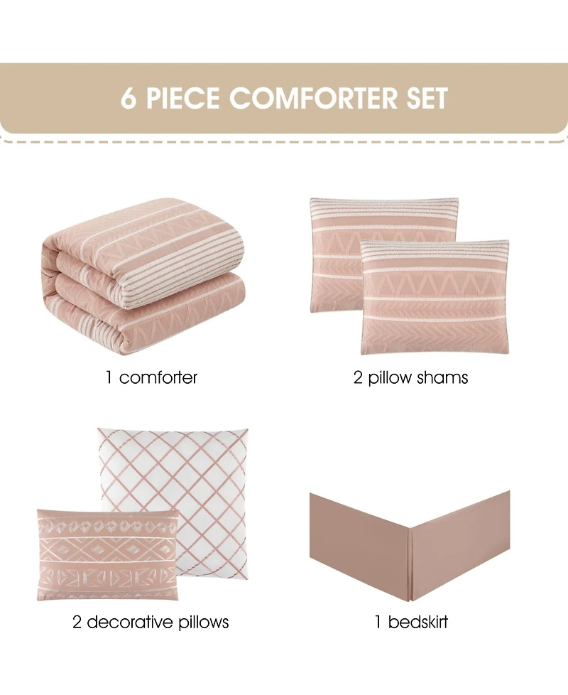 Stratford Park Cleluya Cotton Jacquard 6-Pc. Comforter Set