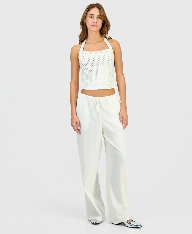 Hippie Rose Juniors' Linen Halter Top