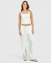 Hippie Rose Juniors' Linen Halter Top