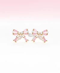 Girls Crew Crystal Gold Plated Chasse Bow Studs