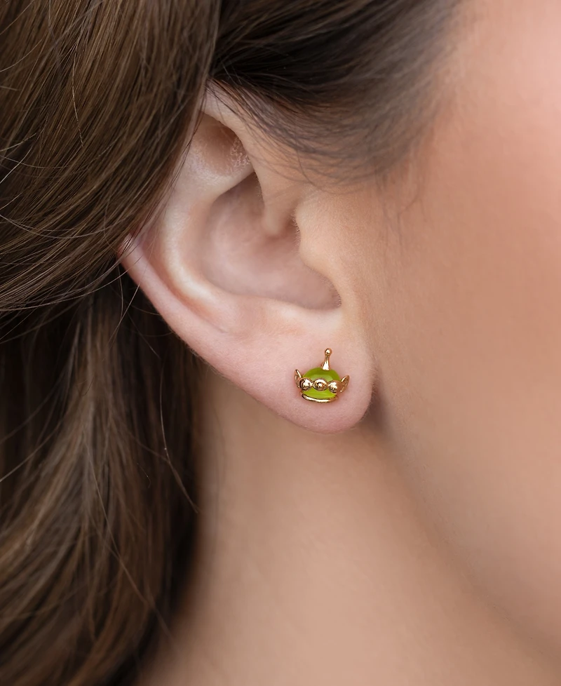 Girls Crew Gold Plated Pixar Toy Story Crystal Alien Studs