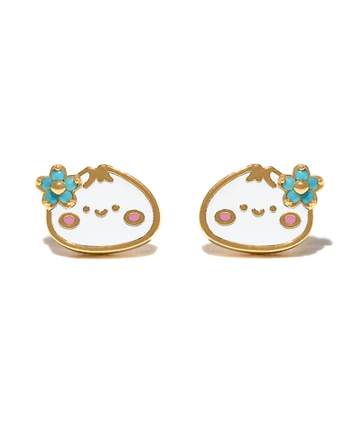Girls Crew Enamel Juicy Dumpling Gold Plated Stud Earrings