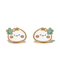 Girls Crew Enamel Juicy Dumpling Gold Plated Stud Earrings