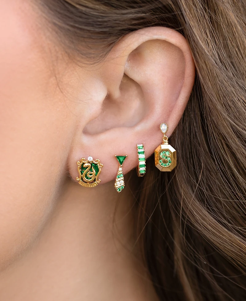 Girls Crew Harry Potter Slytherin House Crystal Earring Set