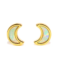 Girls Crew Crystal Mini Faux Opal Moon Studs