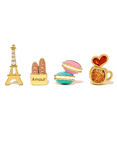 Girls Crew Crystal Enamel Cafe de Paris Stud Set