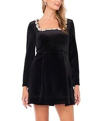 CeCe Women's Square Neck Long Sleeve Dress