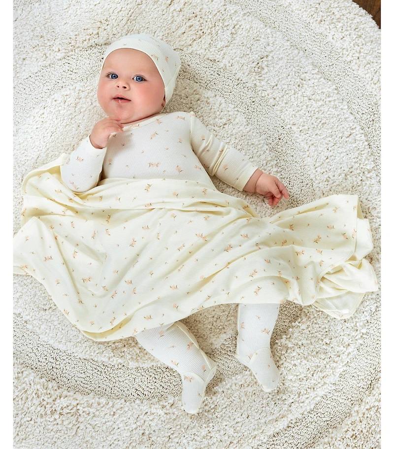 NoggiWear Kids Ribbed Floral Footed Pajamas