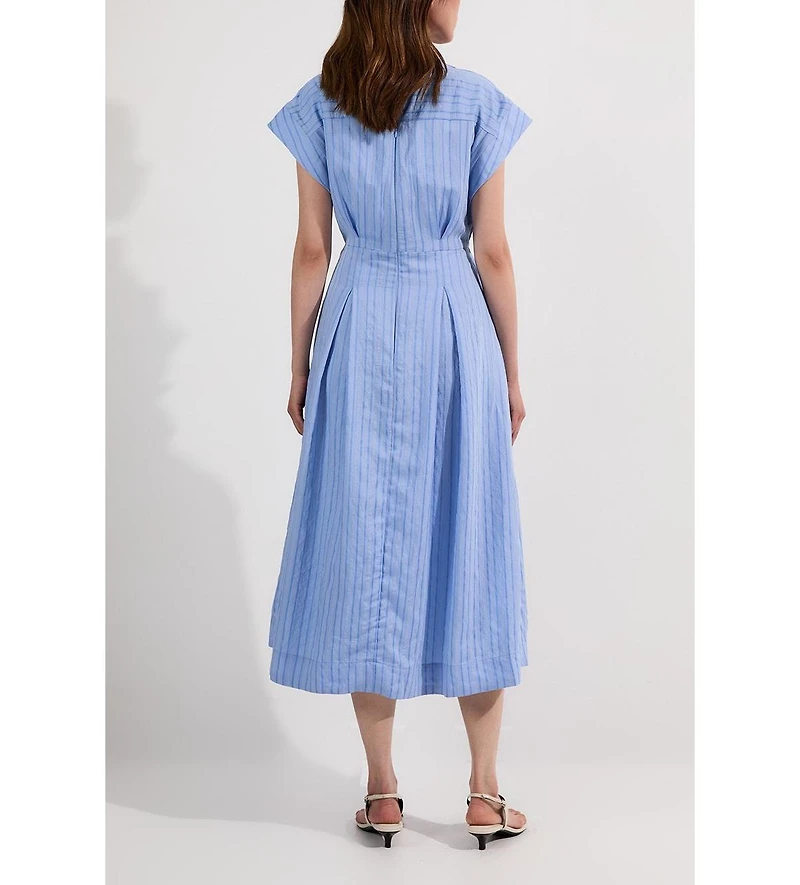Karen Millen Women's Belted Woven Midi Shirt Dress