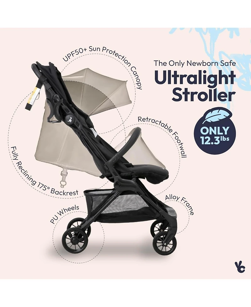 BabbleRoo Lightweight Stroller - Seagrass