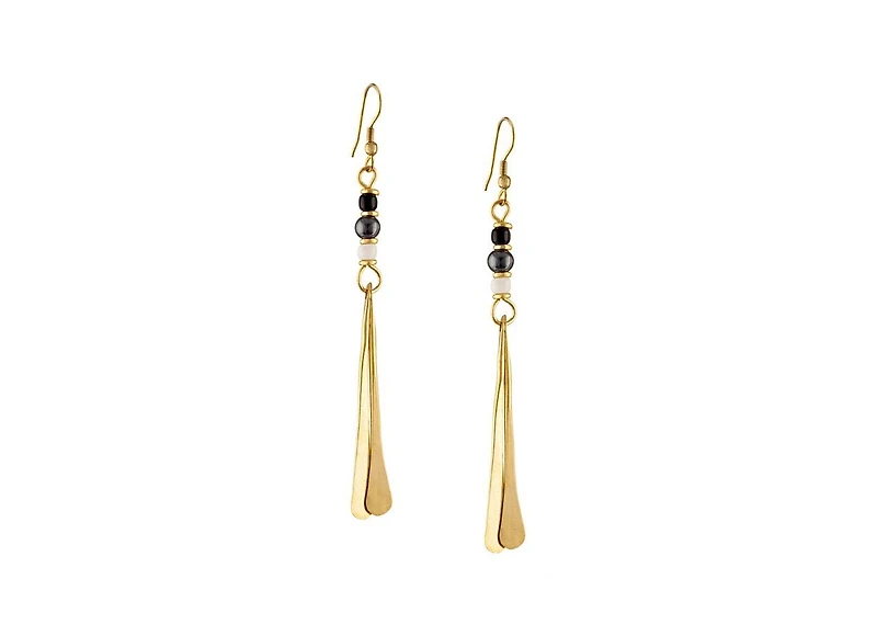 Nyasi Earrings: Elegant Brass Handmade Beaded Dangle Drop Statement Jewelry