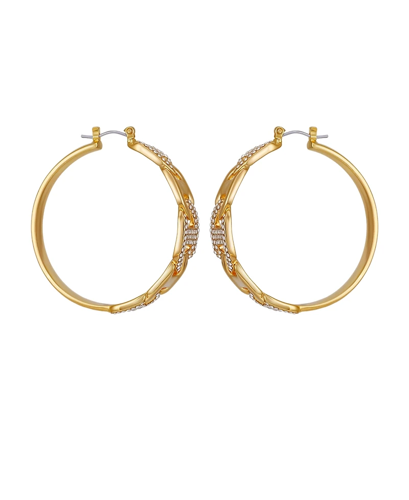 Guess Glass Stone Hoop Earrings (also Silver Tone)