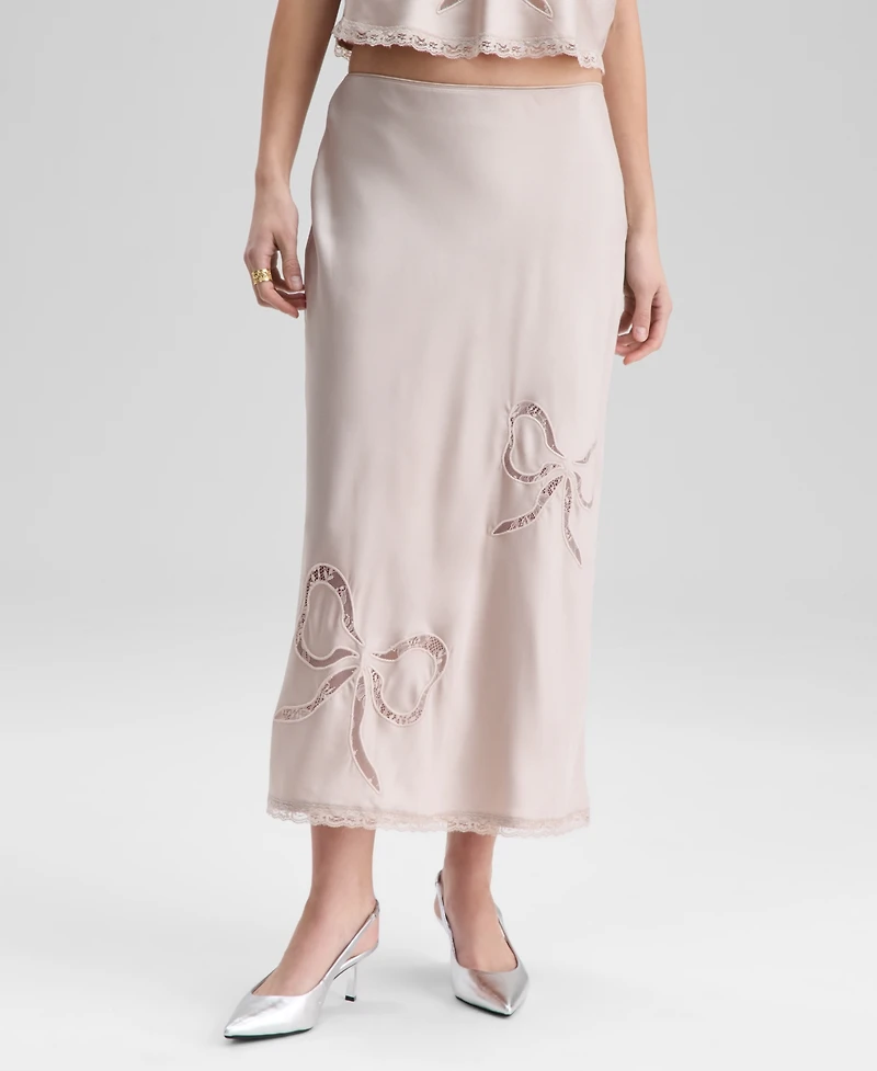 And Now This Women's Lace Bow-Inset Slip Skirt, Macy's Exclusive