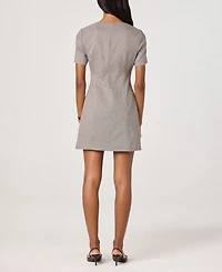 Astr the Label Women's Square Neck Button Up Dress