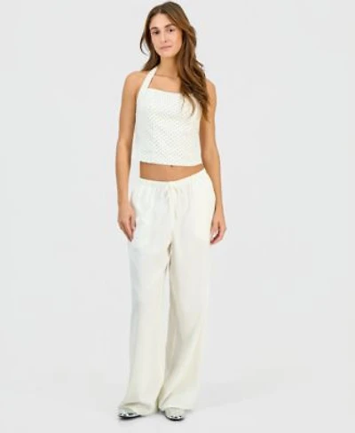 Hippie Rose Juniors Cream Dots Halter Top Pant