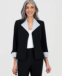 Kasper Women's Three-Button Long-Sleeve Jacket, Regular & Petite