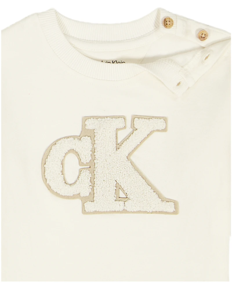Calvin Klein Baby Boys and Girls 2-Piece Crewneck Top Joggers Set
