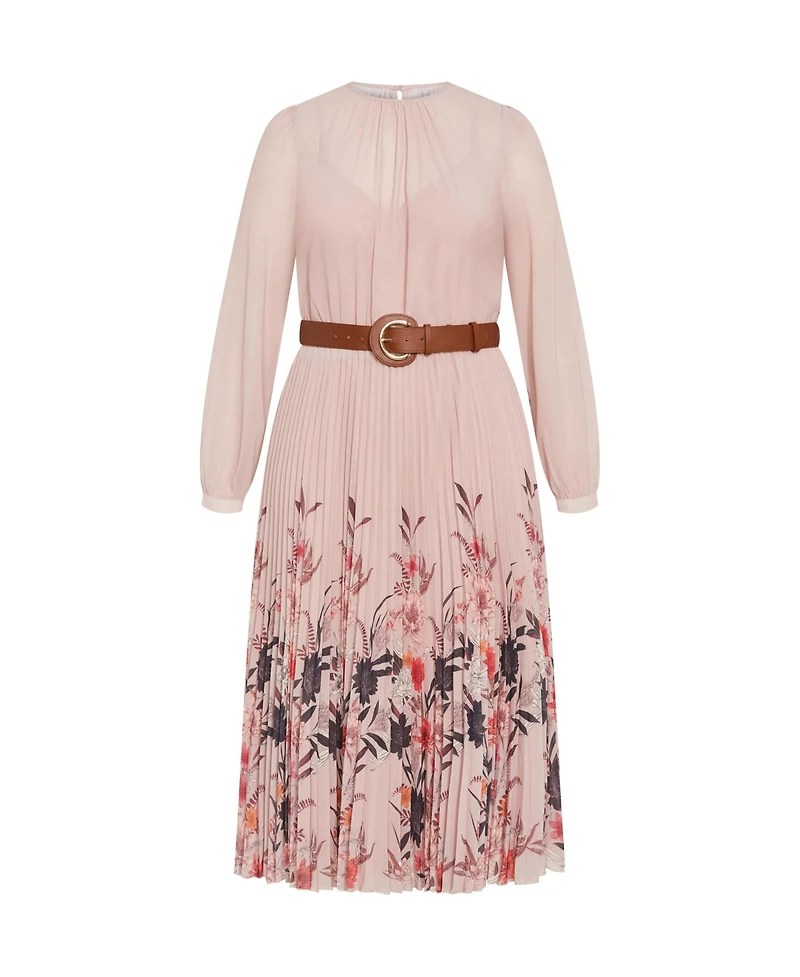 City Chic Women's Love Pleat Border Dress