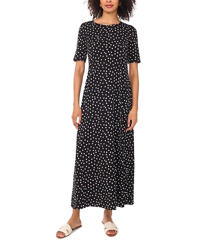 Vince Camuto Women's Polka Dot Crew Neck Maxi Dress