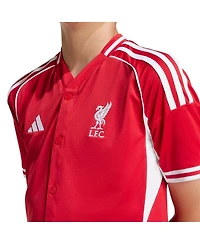 Adidas Big Boys and Girls Red Liverpool Full-Button Baseball Jersey