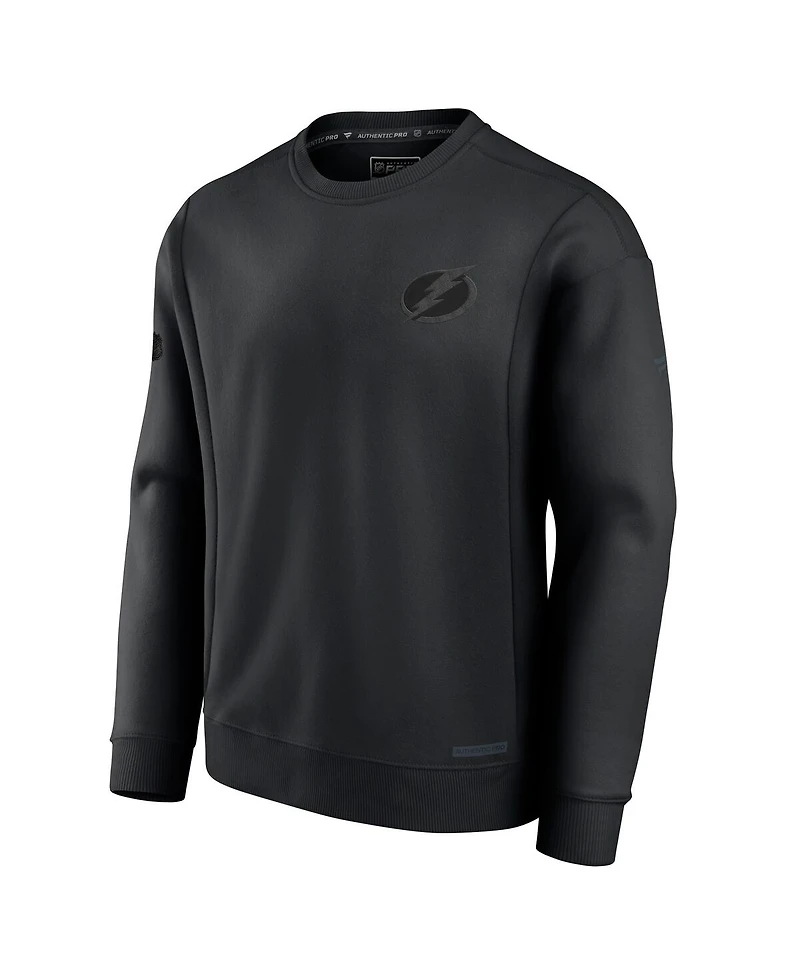 Fanatics Men's Black Tampa Bay Lightning Authentic Pro Road Fleece Sweatshirt