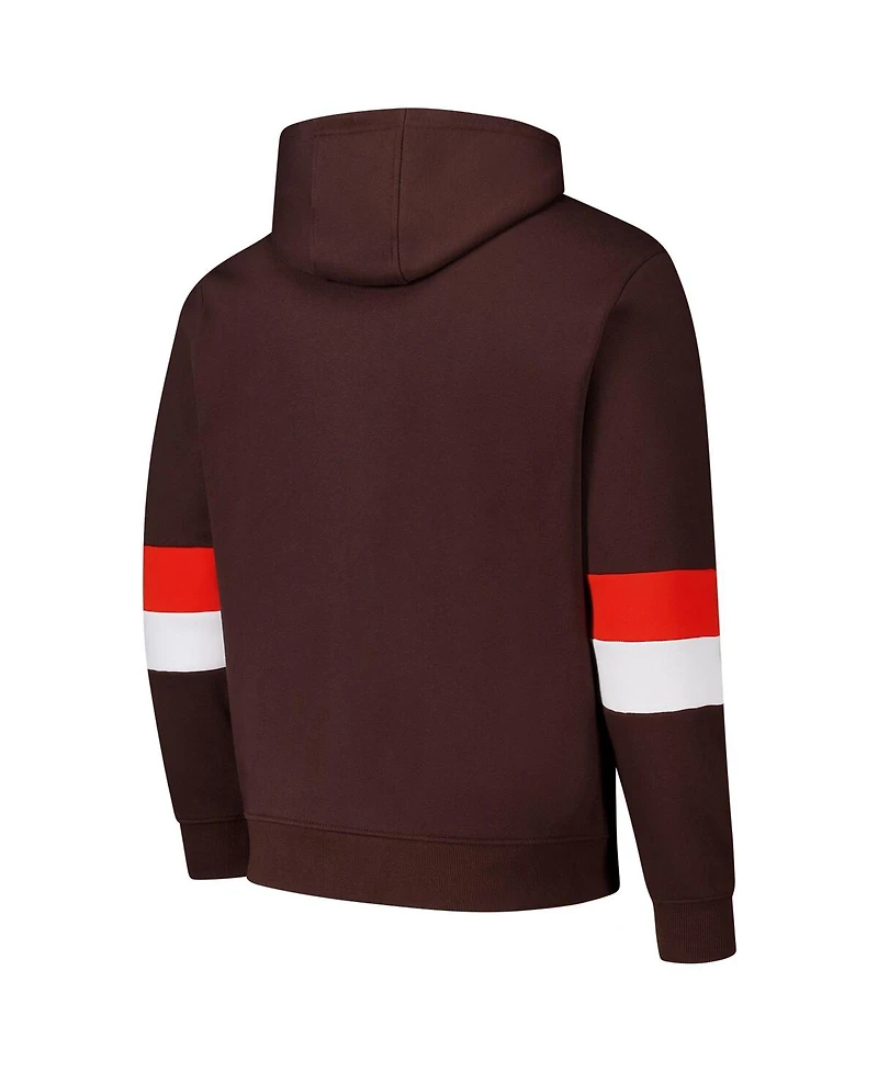 G-iii Sports by Carl Banks Men's Brown/Orange Cleveland Browns Adaptive Faceoff Pullover Hoodie