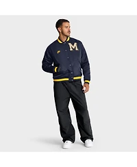 Nike Men's Navy Michigan Wolverines Legacy Full-Snap Bomber Jacket