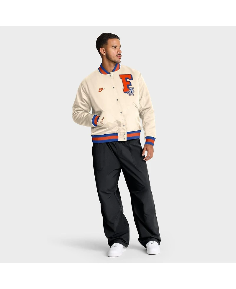 Nike Men's Tan Florida Gators Legacy Full-Snap Bomber Jacket