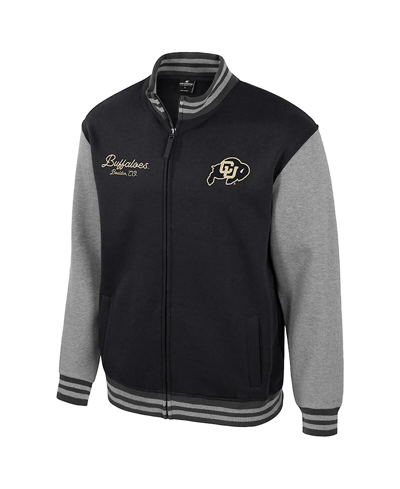 Colosseum Men's Black Colorado Buffaloes Ambi-Turner Full-Zip Varsity Jacket