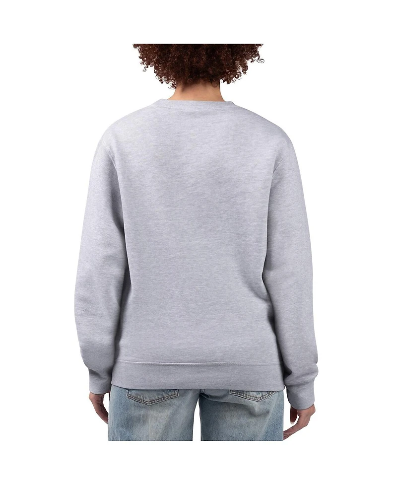 G-iii 4Her by Carl Banks Women's Heather Gray Detroit Lions Football Logo Graphic Fleece Tri-Blend Pullover Sweatshirt