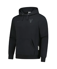 Nike Men's Black Milwaukee Bucks Authentic Travel Standard Issue Dri-Fit Hoodie