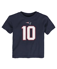 Nike Toddler Drake Maye Navy New England Patriots Player Name Number T-Shirt